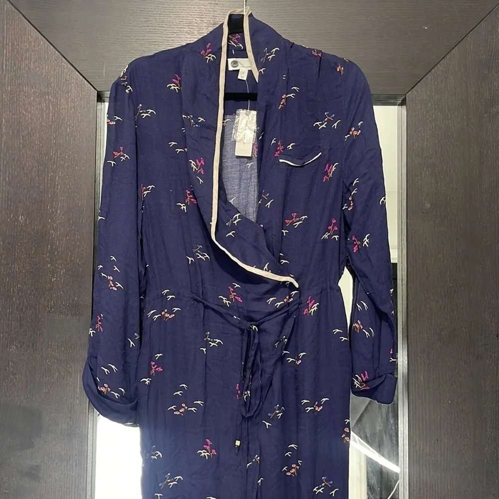 Anthropologie Floreat Pajama Jumpsuit Bird Print Jumpsuit S